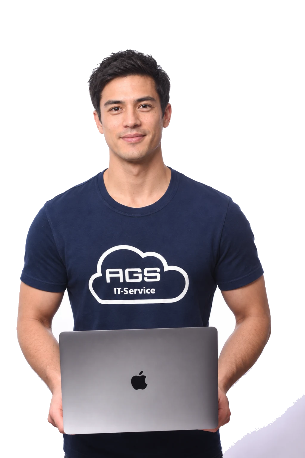 Ansprechpartner von AGS IT-Service mit Laptop