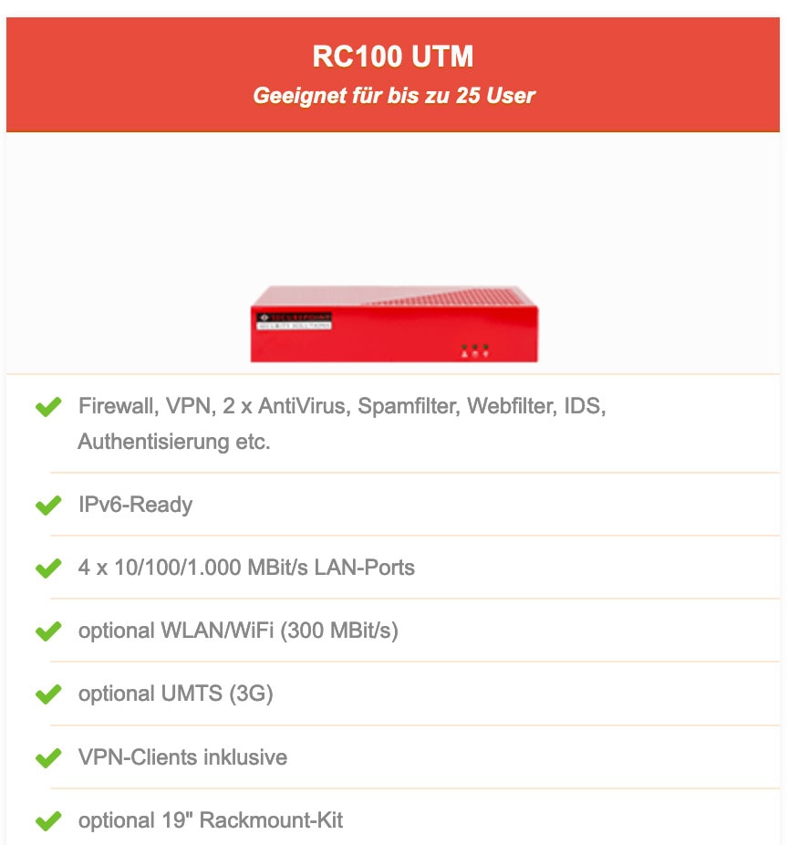 rc100 utm firewall